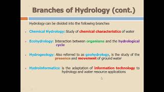 Lecture 2 Hydrology [upl. by Lindi]