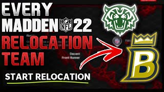 EVERY Relocation Team In Madden 22 Franchise Mode [upl. by Ardnosac]