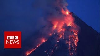 Timelapse of Philippines volcano eruption  BBC News [upl. by Beetner]