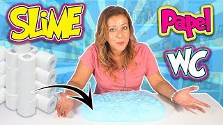 SLIME con PAPEL higiénico  TOILET PAPER SLIME  COMO SE HACE SLIME [upl. by Euqinu]