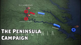 The Peninsula Campaign Animated Battle Map [upl. by Menashem]