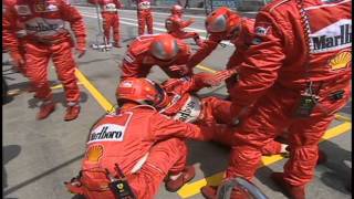 Michael Schumacher Pit Lane Incident Spanish GP 2000 [upl. by Orhtej]