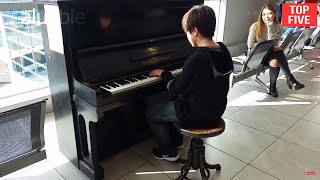 Top 5 Piano Airport Amazing and Beautiful Performances [upl. by Annahvas]