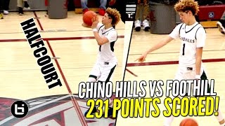 Chino Hills CRAZY SHOW Continues FULL Highlights LaMelo Ball Halfcourt Shot LiAngelo SCORES 65 [upl. by Adraynek]