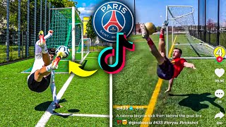 WIR STELLEN VIRALE FUßBALL TIKTOK TRICKSHOTS NACH Goretzka PSG [upl. by Ahtoelc]