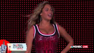 BeyonceBow Down Flawless Feeling myself and Yonce at 2015 Global Citizen Festival HD [upl. by Acinnor]