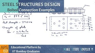 Bolted Connection Design Solved Examples Part 1  Design of Steel Structures [upl. by Akehsar]