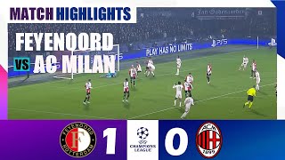 Feyenoord vs Milan 01  2025 Champions League  Match Highlights [upl. by Pampuch]