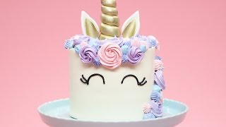 HOW TO MAKE A UNICORN CAKE  NERDY NUMMIES [upl. by Eiramnna949]