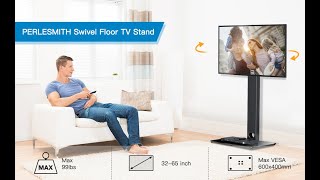 How to Install PERLESMITH PSFS01 Swivel Floor TV Stand for 3265 Inch TVs [upl. by Lejna650]