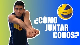 VOLEIBOL PARA PRINCIPIANTES  ¿CÓMO JUNTAR LOS CODOS  GOLPE BAJO PARTE 2 [upl. by Pass146]