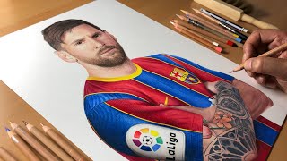 Drawing Lionel Messi  Timelapse  Artology [upl. by Amsirac]