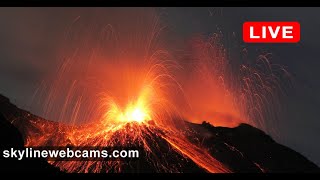 🔴 Recorded live footage from Volcano Stromboli  Sicily  Live Cameras from the world [upl. by Esyahc]