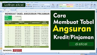 Cara Membuat Tabel Angsuran Kredit atau Pinjaman dengan Rumus PMT  Tutorial Excel Pemula [upl. by Macswan]