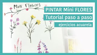 Mini FLORES con ACUARELAS paso a paso [upl. by Ahsinrac573]