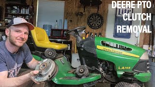 John Deere PTO Clutch Removal and Replacement Video LA145 3 MINUTES [upl. by Rempe370]