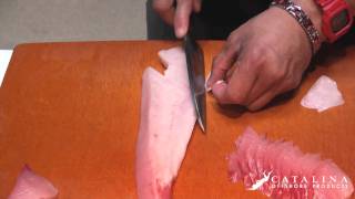 Sushi Tutorial How to cut and prepare Yellowtail Hamachi [upl. by Mencher16]