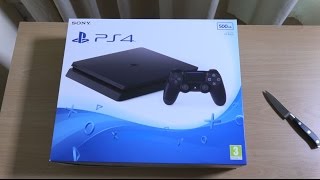 PS4 Slim  Unboxing amp First look 4K [upl. by Anawt]