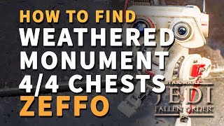 Weathered Monument Chests All Locations Zeffo Star Wars Jedi Fallen Order [upl. by Ttirb]