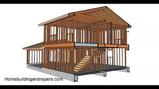 Two Story House Framing Part One  Gable Roof and Garage [upl. by Nowaj265]