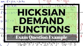 Derivation of Hicksian Demand Function from Utility Function [upl. by Falzetta]