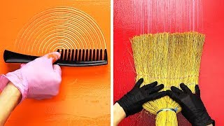 23 IDEAS PARA PINTAR LA PARED UTILIZANDO COSAS ORDINARIAS [upl. by Devon]