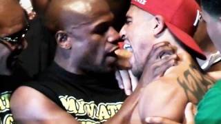 Floyd Mayweather Jr vs Victor Ortiz The WEIGH IN  FIGHTFANCOM [upl. by Yenhoj]