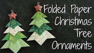 Folded Paper Christmas Tree Ornaments DIY Origami Ornament [upl. by Irehs]