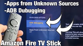 Fire TV Stick Turn ADB Debugging or Apps from Unknown Sources ON or OFF [upl. by Deena]