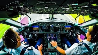 Cockpit Boeing 787 landing on Polderbaan [upl. by Letnuahs418]