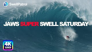 JAWS Super Swell Saturday  Kai Lenny and more January 16 2021 Jaws Maui Hawaii Big Swell 4K [upl. by Erdna]