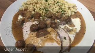 022 Putenrollbraten mit Rahmchampignons und Spätzle 🇩🇪 [upl. by Lejna]