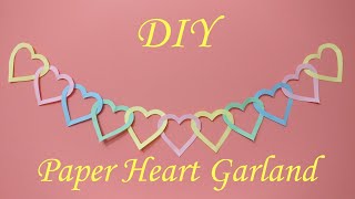 DIY Paper Heart Garland  Dekoracija od papira u obliku srca [upl. by Bilow312]