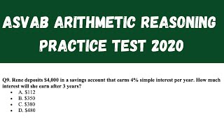 ASVAB Arithmetic Reasoning Practice Test 2020 [upl. by Desdee51]