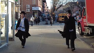 Walking Hasidic Jewish Community of Williamsburg Brooklyn during Hanukkah 2020 [upl. by Pickens]