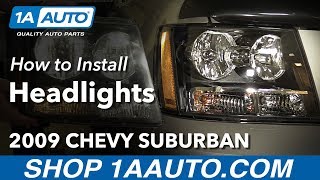 How to Replace Headlights 0714 Chevy Suburban 1500 [upl. by Ardehs]