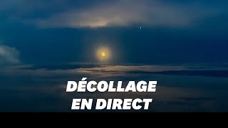 Un pilote filme depuis le ciel le décollage dune fusée Ariane [upl. by Annoed]