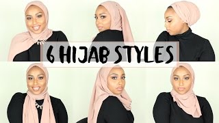 6 SIMPLE HIJAB STYLES USING 1 SCARF  Aysha Abdul [upl. by Neill]