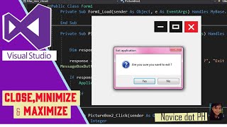 How to create Minimize Maximize and close button in Vbnet  Visual Basic [upl. by Claudy676]