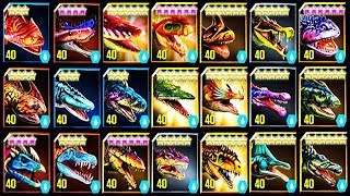 ALL MAX LEVEL 40 AMPHIBIANS JURASSIC WORLD [upl. by Gauldin170]