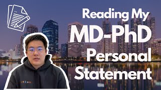 The personal statement that got me accepted into 9 MDPhD programs  TIPS  ADVICE [upl. by Nnadroj]