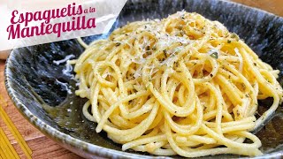 ESPAGUETIS A LA MANTEQUILLA CON AJO  Receta de pasta fácil y rápida [upl. by Sitto]