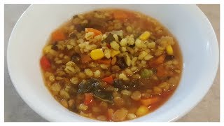 Vegetable Barley Soup  Vegan Fat Free [upl. by Sethrida523]