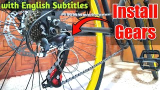 How to Install Gear In Normal Cycle  Install Gears In Any Cycle  7 Speed Gear Installation [upl. by Searby651]