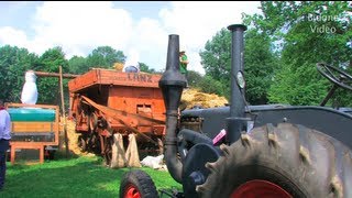 Dreschen mit dem Lanz Bulldog  Tractor start run and threshing [upl. by Ynnig]