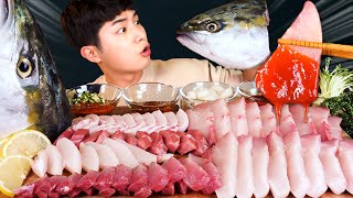 MUKBANG ASMRㅣFantastic Giant Yellow Tail Fish Sashimi Eat🐟Korean Seafood 후니 Hoony Real Eating Sound [upl. by Arondel533]