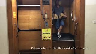 Paternoster or quotdeath elevatorquot in Prague Czech Republic [upl. by Ahseet462]