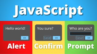 How to do JavaScript Popups alert confirm prompt examples [upl. by Edaw800]