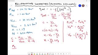 Reciprocating Compressor Efficiency Formulae and Derivation [upl. by Eidderf]