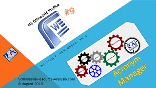 Acronym Manager in MS Word Documents [upl. by Redwine]